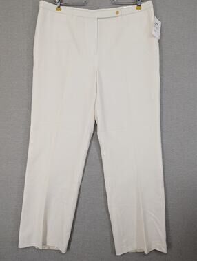 Focus 2000 Pants Size 16 Classic Fit Off White Stretch NWT -0226E156
